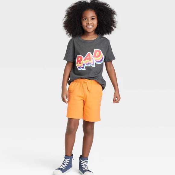 Cat & Jack Other - Cat & Jack - Boys' Pull-On 'At the Knee' Knit Shorts Size S Orange
